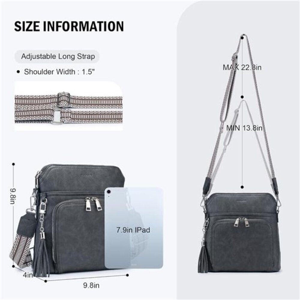 Medium Crossbody Bag for Women Vegan Leather - Picture 3 of 7